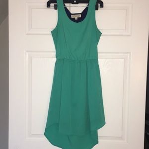 Pink Rose green high-low dress size S